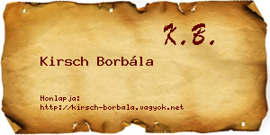 Kirsch Borbála névjegykártya